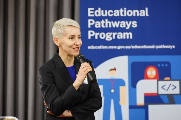 Executive Director Skills and Pathways Suzie Matthews speaking at an EPP conference.
