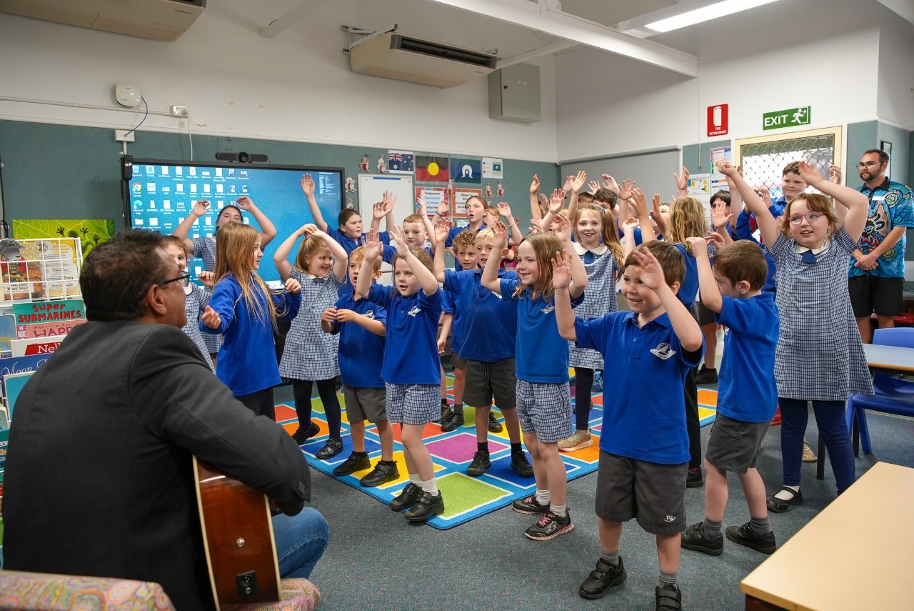 A music and dance activity at the Wongarbon Public School