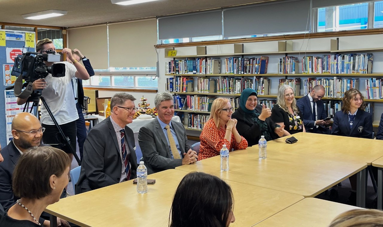 Minister Whan at Granville South Performing Arts High School