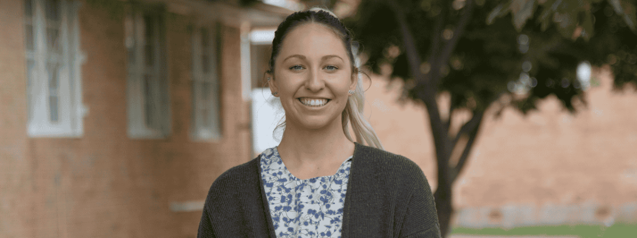 Teacher looking at camera