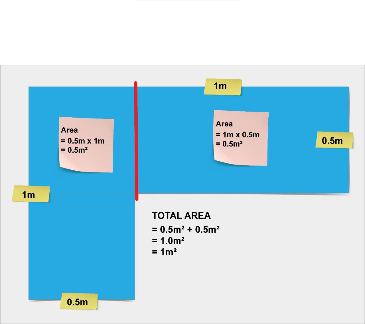 Example of how to calculate the area of a composite shape