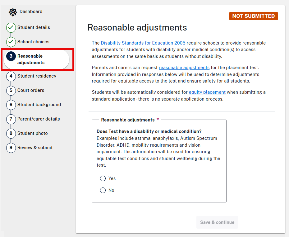 Example screenshot