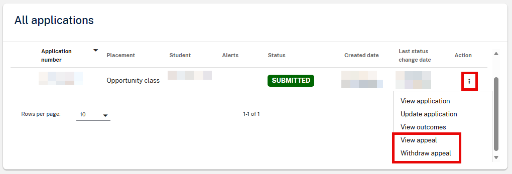 Screenshot of the application dashboard