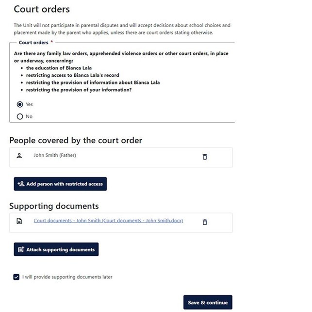Example screenshot