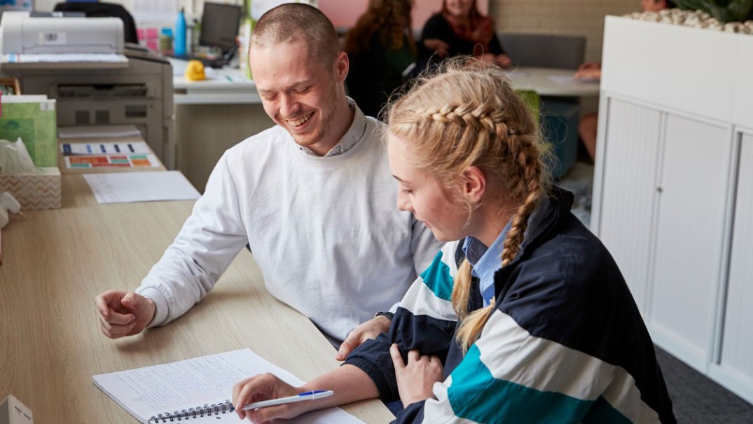 Student with teacher