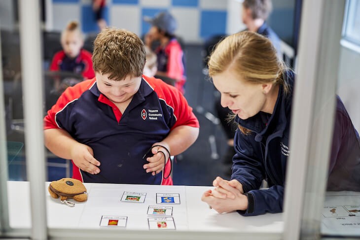 Student with disability standing