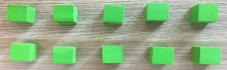 2 rows of 5 blocks