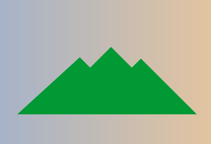 a mountain range made of tangram pieces