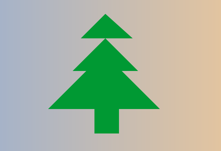 a tree made of tangram pieces