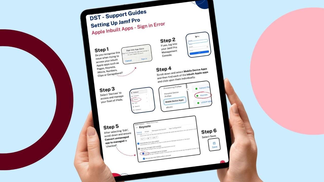 Jamf Pro support guide on screen