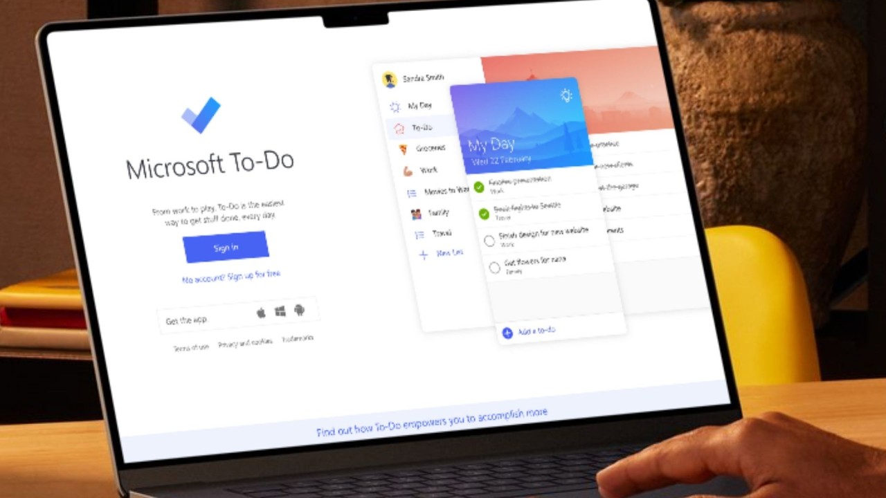 Microsoft To-Do on screen