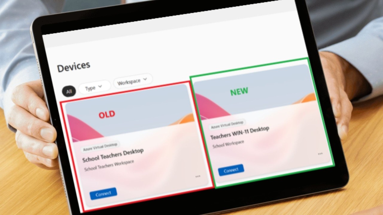 Windows devices page on screen