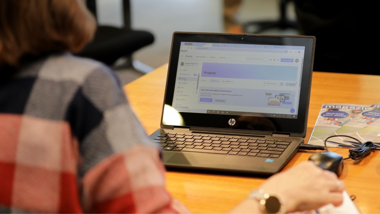 Canva open on laptop screen