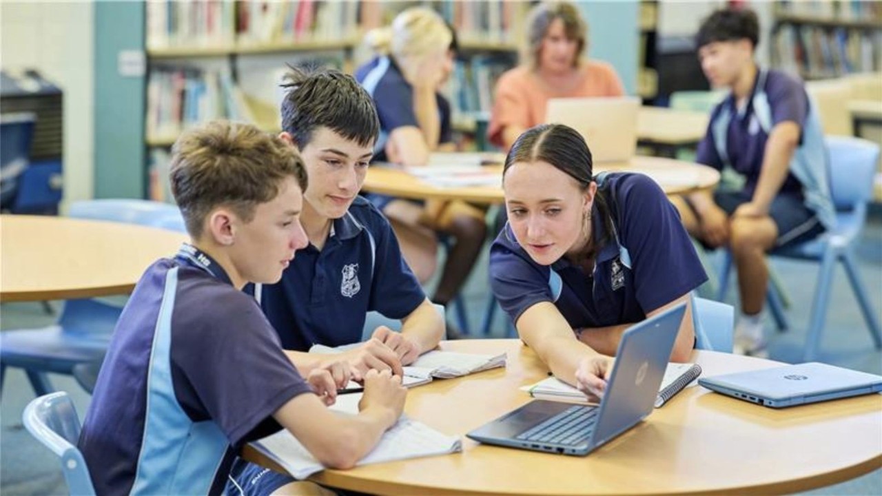 Students using devices