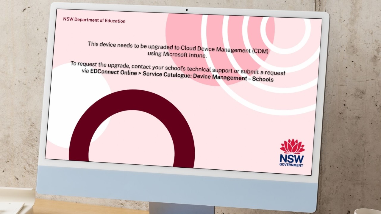Screenshot of a desktop background that is red with circles.