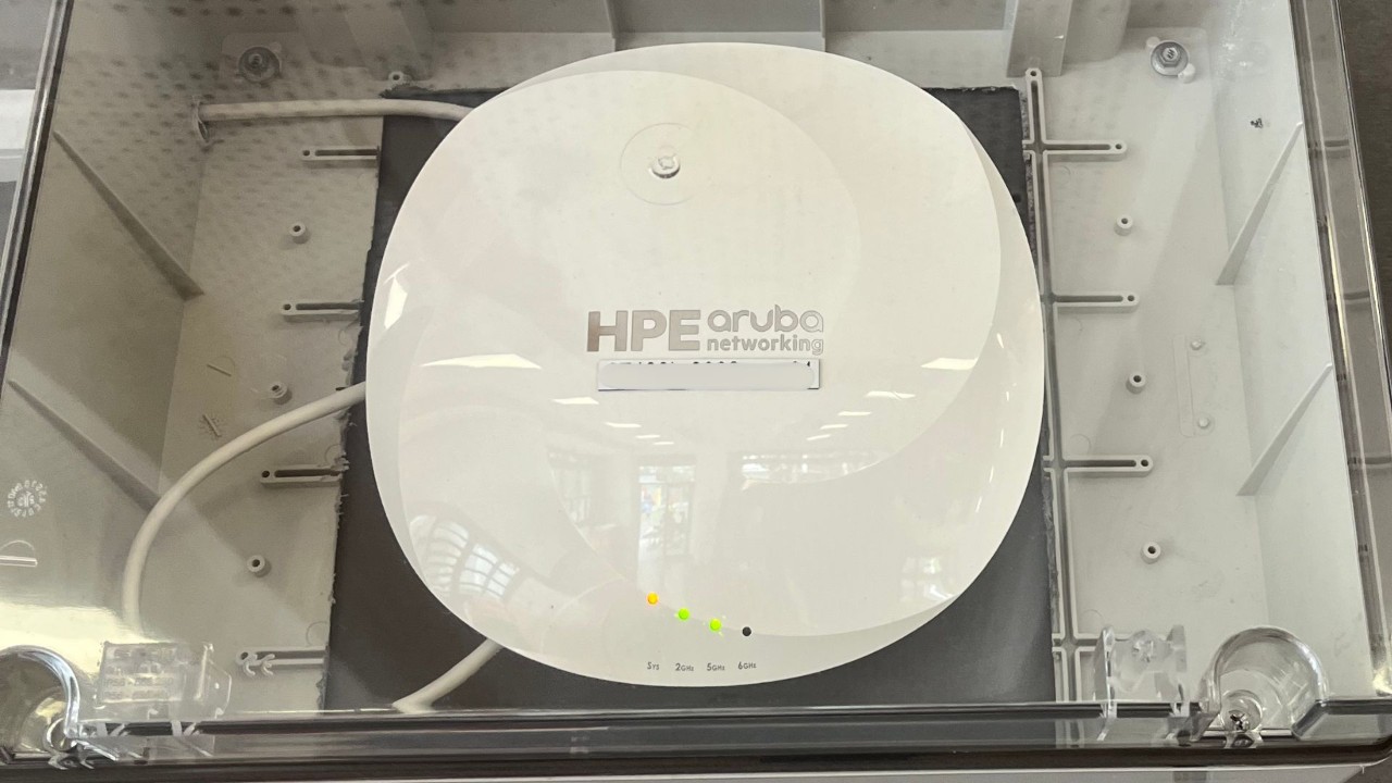 Wireless access point in a protective case.