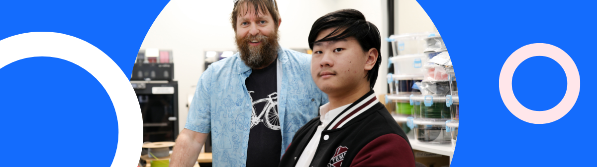 Ben and student using computer